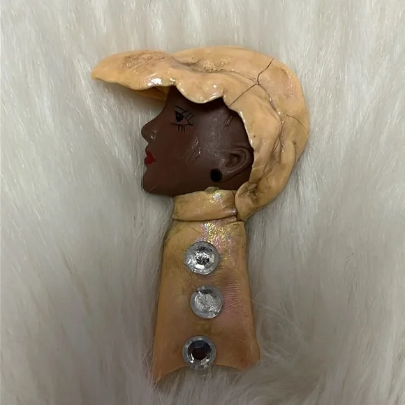 Hand Design Face Brooch Pendant